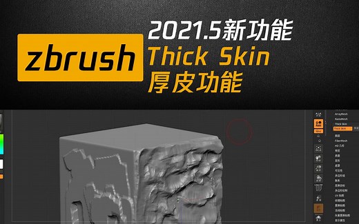 zbrush2021.5新功能Thick Skin厚皮功能