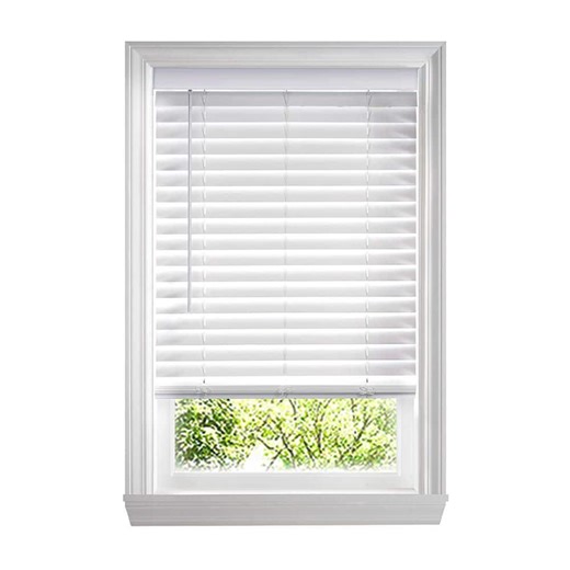 Home Decorators Collection White Cordless Faux Wood Blinds for Windows with 2 in. Slats - 60.75 in. W x 36 in. L (Actual Size 60.25 in W x 36 in L) 10793478537082 - The Home Depot
