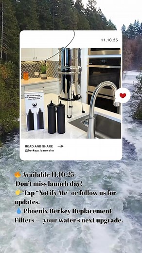 🚨 Big news for Berkey owners! The new Phoenix Berkey Replacement Filters are coming 11.10.25 — NSF certified, built for performance, and ready to keep your water cleaner than ever. 💧 https://www.berkeycleanwater.com/products/phoenix-gravity-new-millennium-edition-filter-elements #PhoenixBerkey #BerkeyWater #CleanWaterMatters #BerkeyFilters #WaterFilterLaunch #SafeWater #HealthyHome #DrinkBetterWater #NSFCertified #PhoenixBerkeyFilters #BerkeyCleanWater | Berkey Water Filter