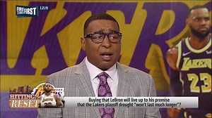 "You swear LeBron? Swear by what? It lets you know how bad things are in LA. How many years in a row they been out of the playoffs? And they just brought the King in, who's supposed to be the best player ever? If they brought MJ there we'd been talking different." — Cris Carter | First Things First on FS1