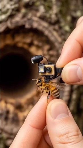 Tiny Bee with Camera 🐝📸 | World’s Smallest Wildlife Photographer | Amazing Macro Shot