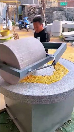 Grain grinding process with an electric stone millstone