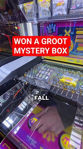 WON A GROOT MYSTERY Box From Arcade Game! (1 in 72 = RARE) #shorts
