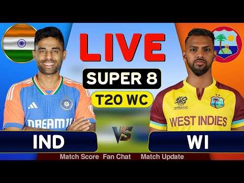 🔴IND vs WI, World Cup Super Eight Match Live | India Vs West Indies Match | India Bowling