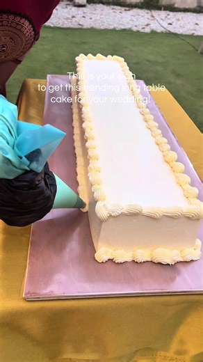 Trendy Long Table Wedding Cake for 2026 Couples