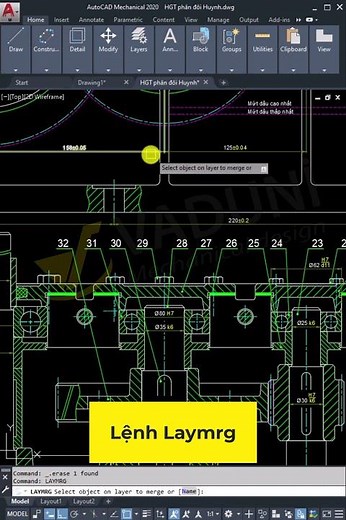 How to use the Laymrg command to change layers in AutoCAD #autocad1minute #learnautocad #autocad