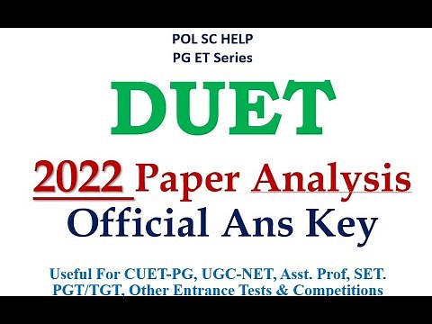 DUET- MA POLITICAL SCIENCE - 2022 PAPER ANALYSIS