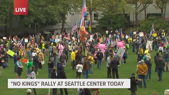 No Kings protest in Seattle: Rally starting before march