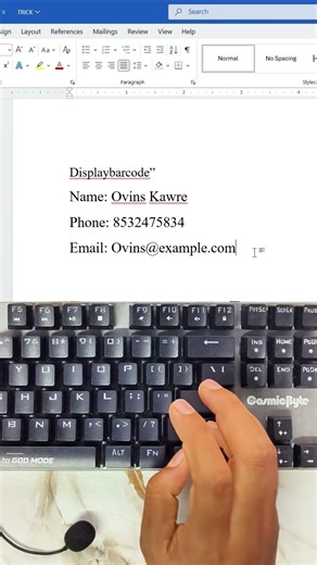 Personal details QR code in MS word #word #msoffice #tips #officehacks