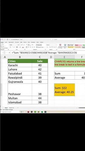 Show Multiple Formulas Result in Single Cell. #excel #exceltips #exceltricks