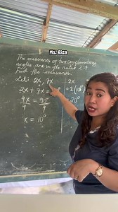 7.5K views · 266 reactions | Ratio and Proportion: Complementary angles #fblifestyle | Ms. Riza Teaching Math | Facebook