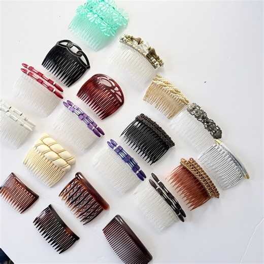 Vintage Hair Combs - 1980s Hair Accessories - French Side Combs - Tortoise Shell - Etsy