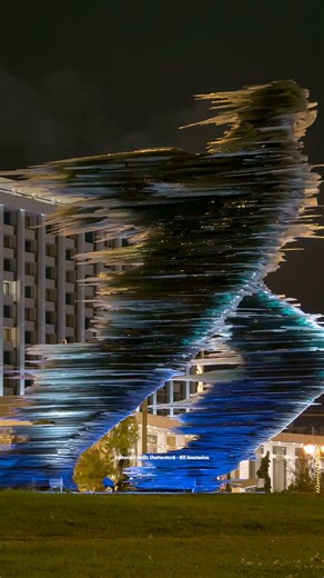 This sculpture is dashing! 🏃‍♀️ Dromeas, also known as “The Runner,” is a towering glass sculpture in Athens, Greece made entirely from thousands of stacked, jagged sheets of glass. Created by Greek artist Costas Varotsos, the nearly 40-foot-tall masterpiece took six years to complete. Learn more about this ravishing runner inside the pages of Seek the Strange! 👉 http://bit.ly/RipleysSTS | Ripley's Believe It or Not!