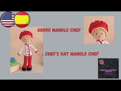 Aprende a tejer un gorro de cocinero en crochet 👨‍🍳🧶Serie Manolo Chef