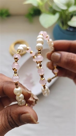 Elegant Pink Beads Bracelet Memory Wire Designer Jewelry#shorts