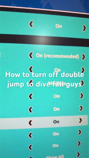 How to turn off double jump to dive fall guys