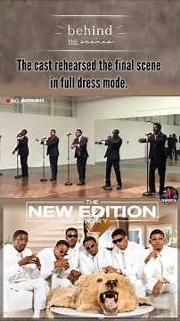 The cast of 'The New Edition Story' rehearsed the final scene of the mini-series in full dress mode