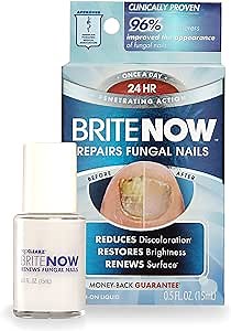 Brite Now Nail Treatment, Restores The Appearance Of Damaged & Discolored Nails, Peel-Away Technology, Brightening & Smoothing Nail Repair, 0.5 Ounce