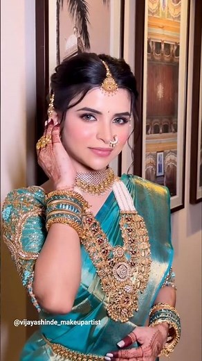 Maharashtrian bridal look| makeup tutorial|marathi Bride#makeupartist#shorts#wedding#fyp#bridesmaids