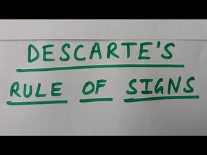 Descarte's rule of signs