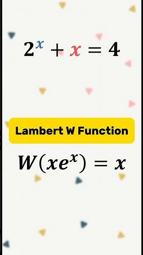 Solving equations with lambert w function #shorts