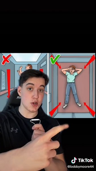 HOW TO SURVIVE A FALLING ELEVATOR! 😱 #fyp #gasp #survival #howto #smart