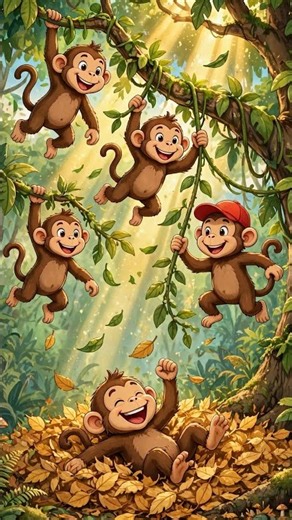Five Little Monkeys Swinging | Counting Song for Kids