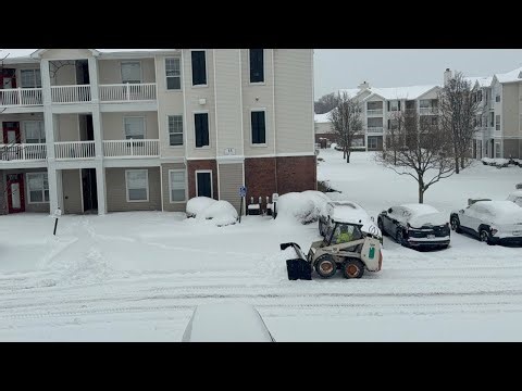 Powerful Snow Cleaning Machine in Action