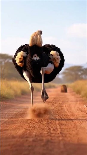 Ostrich vs Lion – Unexpected Wild Encounter 🦁💥