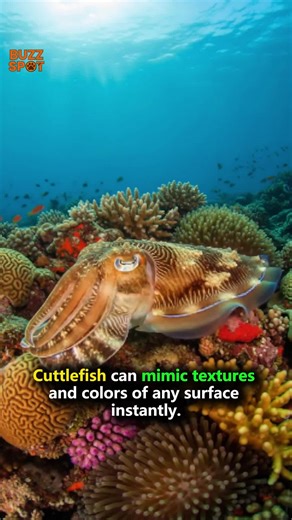 Cuttlefish can mimic colors, patterns, and textures instantly blending perfectly with their surroundings. #fblifestyle #SeaSecrets #OceanLife #NatureGenius | The Buzz Spot | Facebook