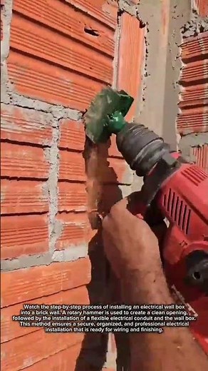Precise Electrical Wall Box Installation in a Brick Wall#construction #diy