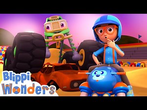 Blippi Learns About Monster Trucks! | Blippi Wonders - Animated Series | Cartoons For Kids - Videos For Kids