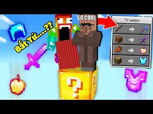 MINI GAME: ONE BLOCK LUCKY BLOCK ARENA ** NOOB HAS THE IMMORTALITY POTION FROM THE VILLAGER IN MI...