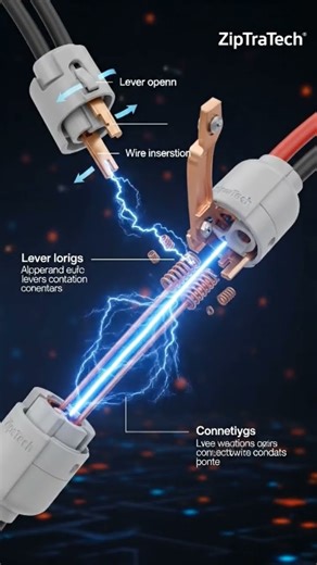 Next-Gen Lever Wire Connector| Inside Copper Spring Technology Explained | ZipTraTech #dreamscreenai