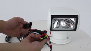 Boat Spotlight, 12V 100W 2500LM 360° Rotate Remote Control Marine Portable Halogen Search Light Boat Spotlight Truck Car Boat Remote Control Spot Light Waterproof Spotlight for Boat Car Marine (White)