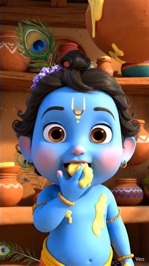 cute little krishna #babykrishna #butterthief #kidsvideo