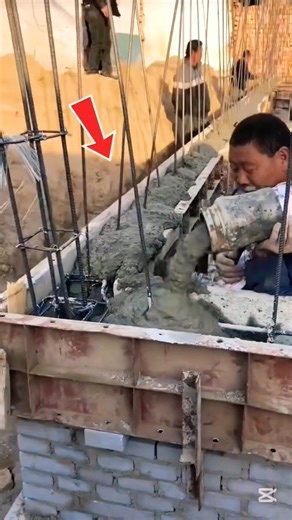 How to do beam casting on a brick wall #beam #casting #brickwall #concrete #shorts