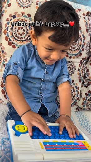 AaruNAmma♥️🧿 on Instagram: "Unboxing his Laptop💻❤️ Comment “Laptop” for link #👑aaru #princeaaru👑♥️ #amma #KidsLaptop #LearningThroughPlay #ToddlerLife #MomAndSonMoments #SmartKids #ParentingInStyle #IndianMomBlogger#KidsLearningFun [kids laptop, toddler learning laptop, educational toys for kids,play and learn, educational play, kids tech toys]"