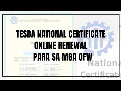 PAANO ANG ONLINE RENEWAL NG TESDA NATIONAL CERTIFICATE