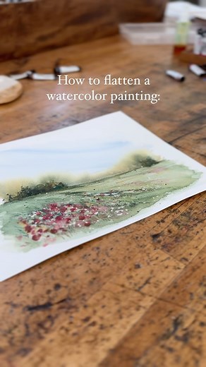 Sarah Cray | Here is a little trick I sometimes use to flatten my watercolor painting! Some additional tips: 1. you can lay clean paper underneath or on... | Instagram
