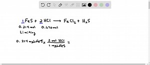 ironii sulfide reacts with hydrochloric acid according to the reaction fess2hclaqfecl2aqh2ss a reaction mixture initially contains 0214 mol fes and 0670 mol hcl once the reaction has reached 46184