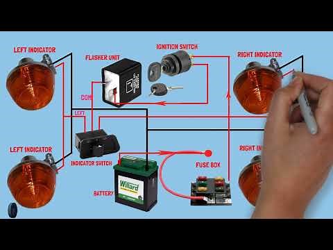 Motor Bike indicator wiring diagram // connection video animation