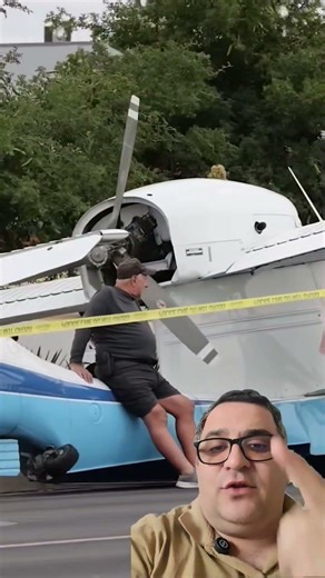 Old plane lands on busy street after engine failure #airplane #aviation