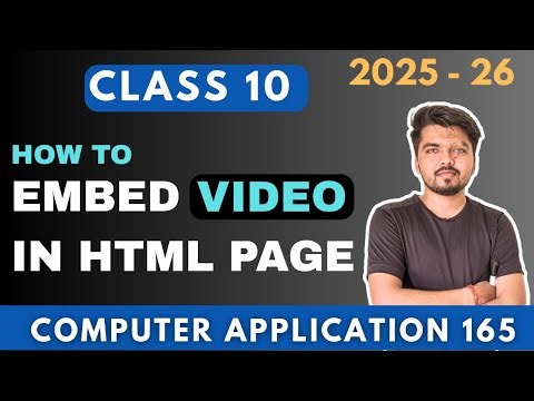 how to add VIDEO in html document Class 10 | HTML page me video kaise add kare