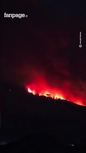 Grosso incendio sul Vesuvio, a fuoco il Monte Somma: nube di fumo su Napoli
