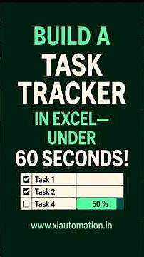 BUILD A TASK TRACKER IN EXCEL—UNDER 60 SECONDS #xlautomation #exceltips #tasktracker #excel