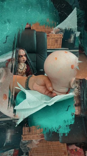 7K views · 141 reactions | Bringing the demon to life… scabs and all.. plus the painful hair rooting you can actually see my hand swelling as the video goes on  #demonbaby #demon #darkcribscreations #darkart | Dark Cribs Creations | Facebook
