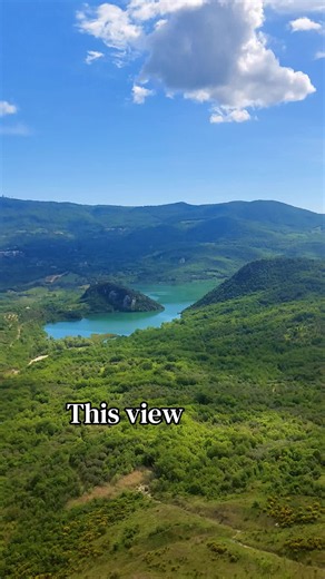 We climbed a big rock to see this #beautifulview #lake #abruzzo #nature #hiking
