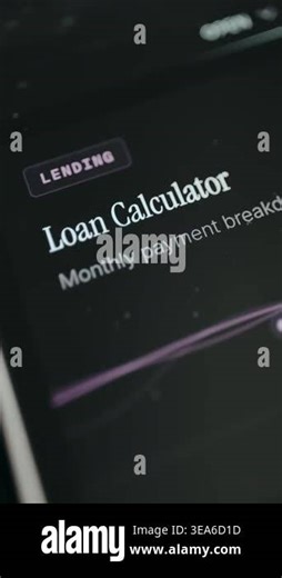 Loan Calculator as a lending services tool name Stock Video Footage - Alamy