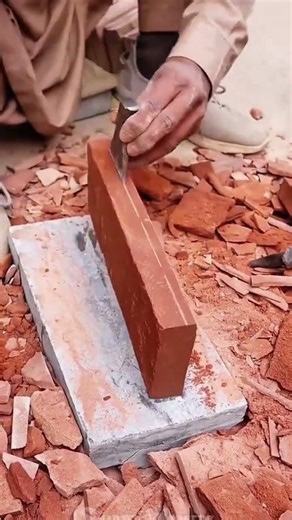 Precision Brick Splitting Technique Using a Hand Chisel #shorts